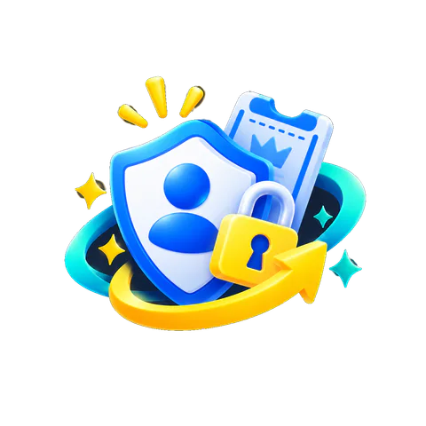 A shield and lock protecting a signed-in lottery account